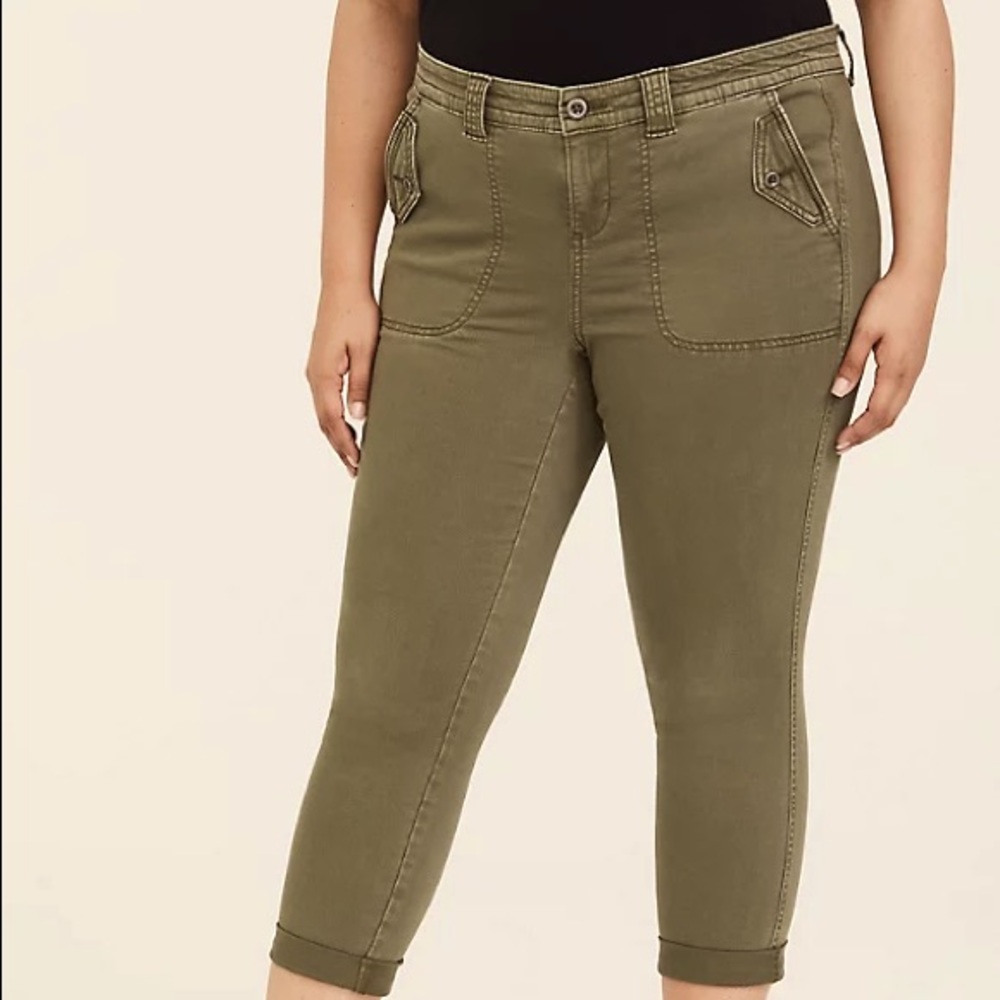 Torrid Olive Green Crop Military pant